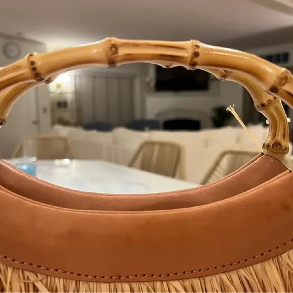 Kate ♠️ Spade Hula Bag Ida Natural Straw Wicker Fringe Cruise Tote RARE NWT
